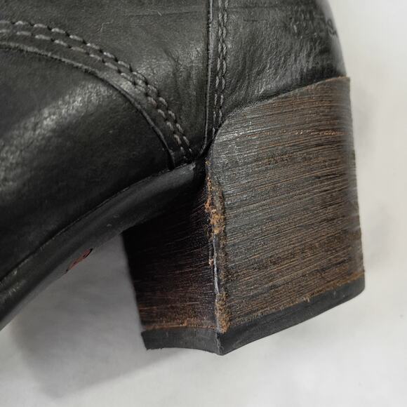 TAOS Women's 11-11.5(US) 42(Eur) Scribe Booties Black Leather Heeled Lace-Up - Picture 14 of 14
